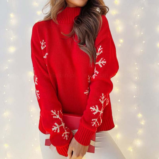 EB | Weihnachtlicher Strickpullover Mit Fröhlichem Motiv