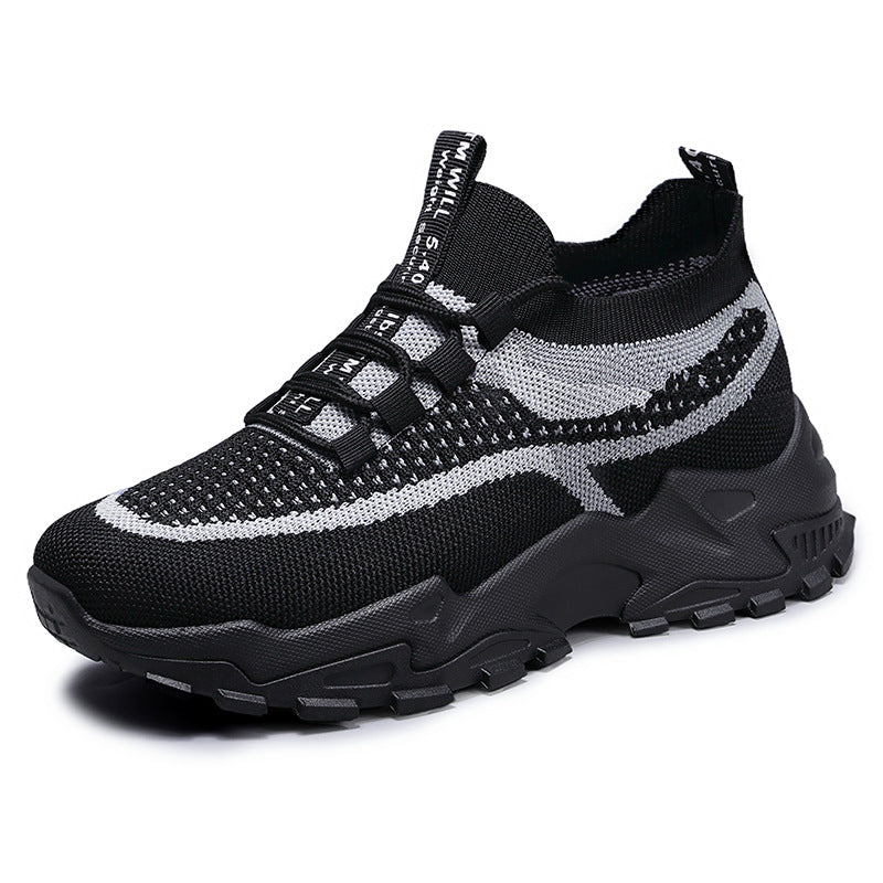 Herren nan gestrickter Sockensneaker mit elastischem Schlupfdesign und profiliertem Trail-Plateau EB