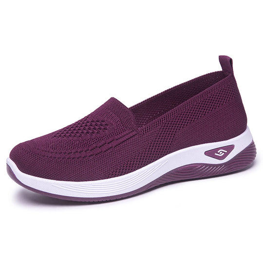 Damen Hochwertige Slip-On Freizeitschuhe mit atmungsaktiver Strickoberfläche EB