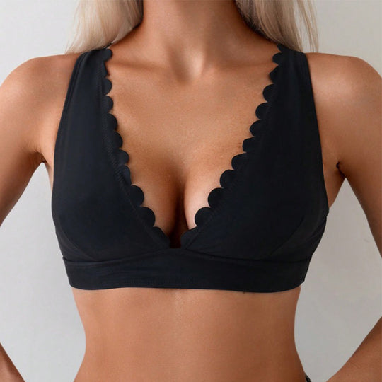 Damen Bikini-Oberteil mit elegantem Wellenmuster EB