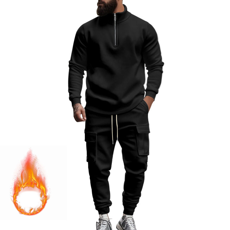 Herren Sportliches Kapuzenanzug-Set mit Reißverschluss und praktischen Taschen EB