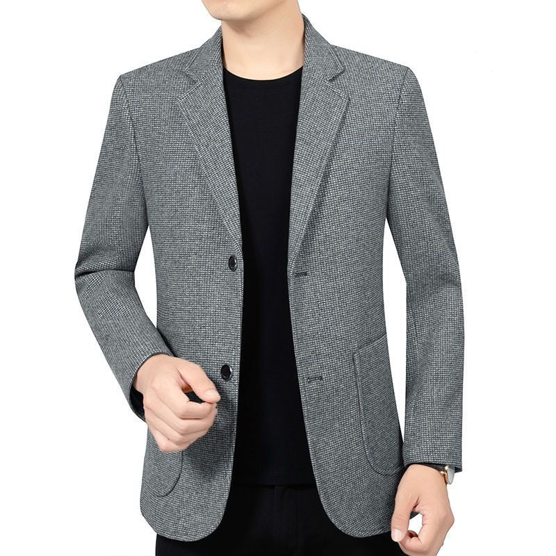 Herren Slim Fit Sakko mit feiner Struktur und klassischer Knopfleiste EB