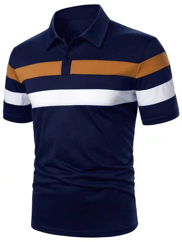 Herren Polohemd mit modernem Farbblockdesign und atmungsaktiven Materialien EB