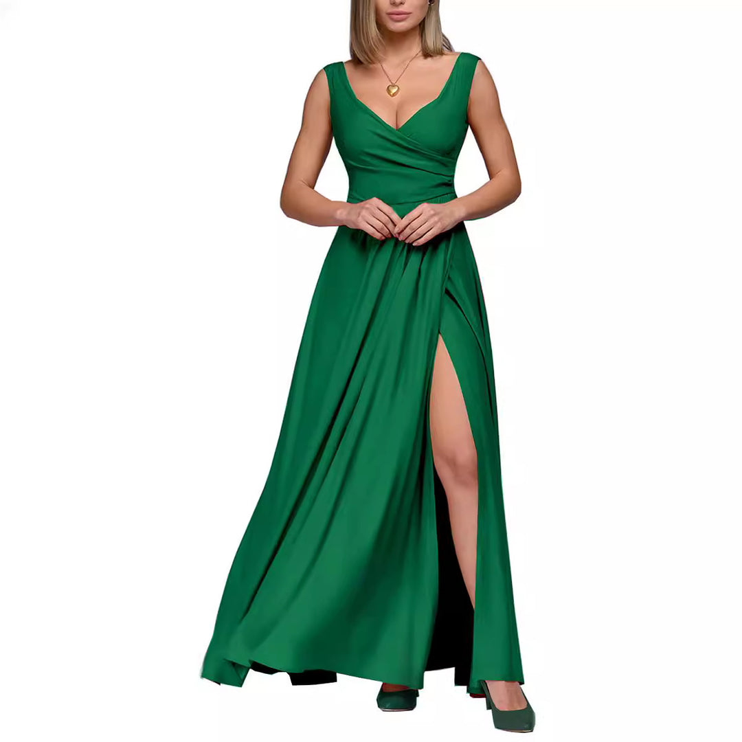 Damen Maxi-Kleid mit elegantem Wickeldesign EB