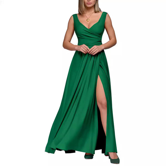 Damen Maxi-Kleid mit elegantem Wickeldesign EB