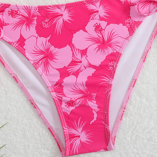 Damen Triangel-Bikini mit verspielten Floral-Details EB
