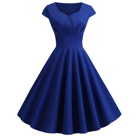 Damen A-Linien Kleid mit elegantem Taillenschnitt und schwingendem Saum EB