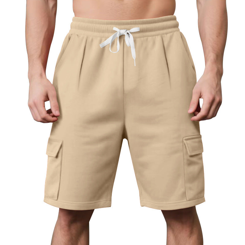 Herren nan elastische Cargo-Bermuda mit Kordelzug und Mehrfachtaschen EB