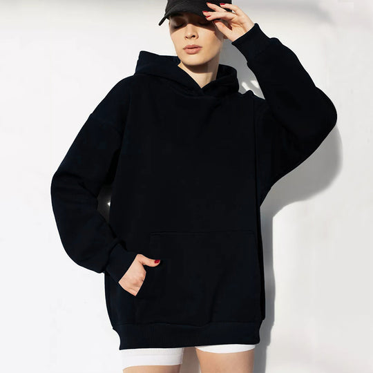Damen nan oversized Kapuzenpullover mit Kängurutasche und dropped-shoulder Schnitt EB