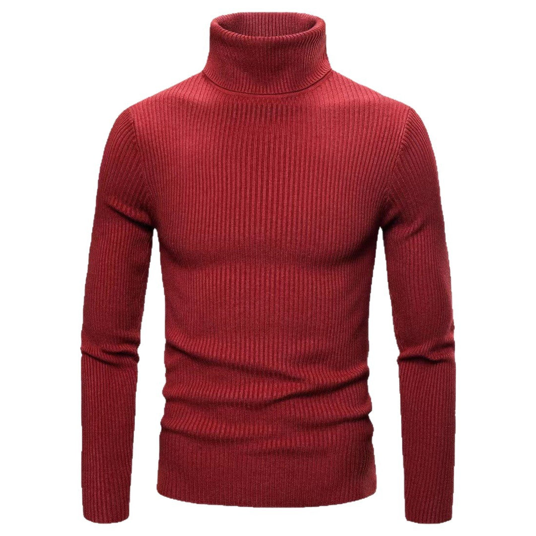 Herren hochwertiger Rollkragenpullover aus feinem Rippstrick EB
