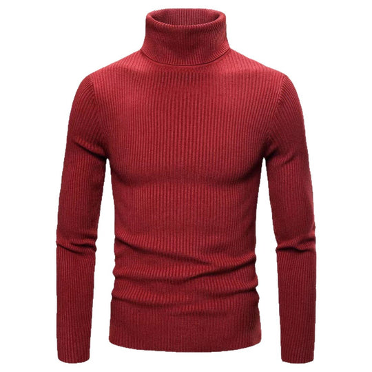 Herren hochwertiger Rollkragenpullover aus feinem Rippstrick EB