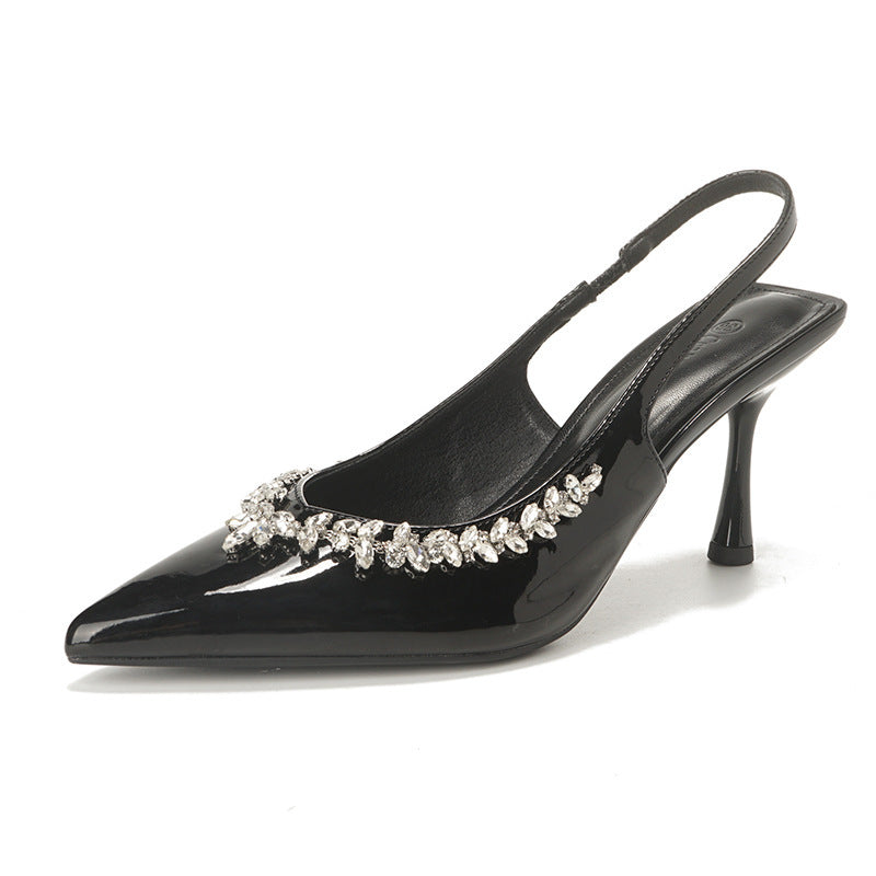 Damen Slingback-Pumps mit funkelnden Strassdetails und elegantem Design EB
