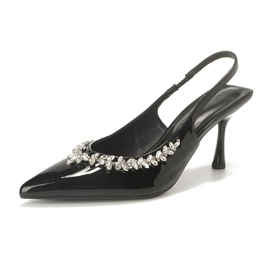 Damen Slingback-Pumps mit funkelnden Strassdetails und elegantem Design EB