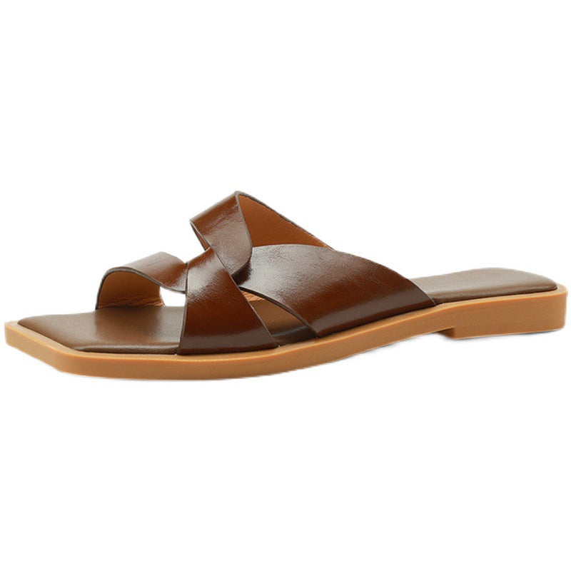 Damen modische Zehensteg-Sandalen mit luxuriösem Riemendesign EB