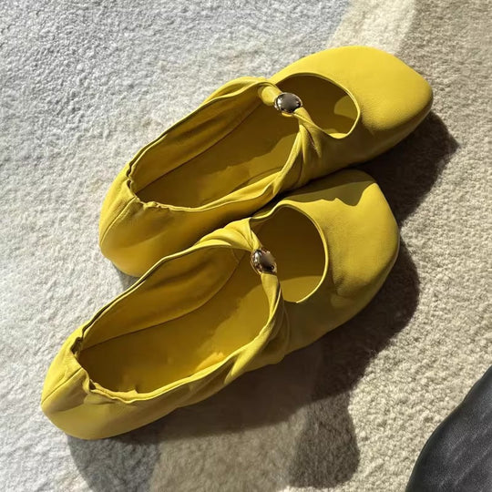 Damen Ballerinas mit dekorativem Kettenakzent und modischer Knopfdetail EB