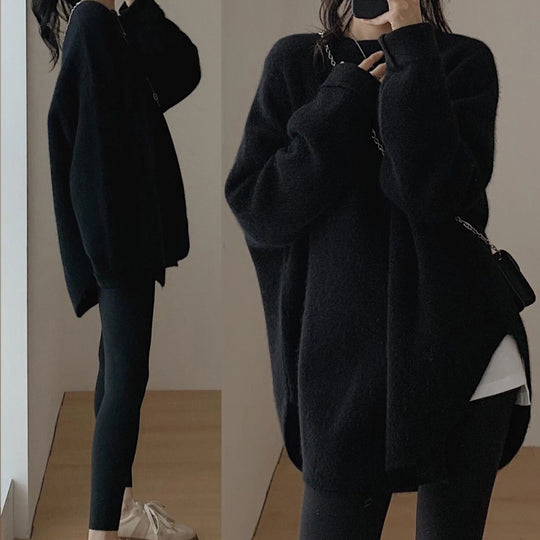 Damen Oversized Pullover im lässigen Stil mit weichem Mohairgefühl EB