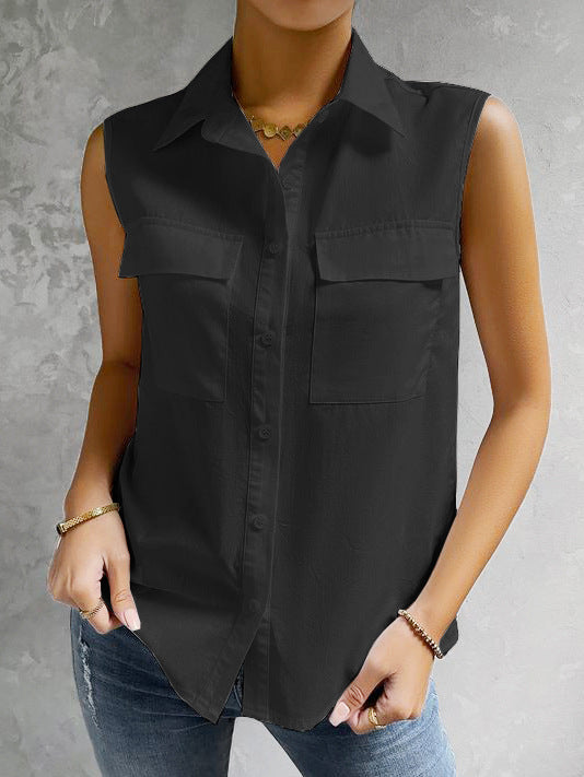 Damen ärmelloses Hemblusenshirt EB
