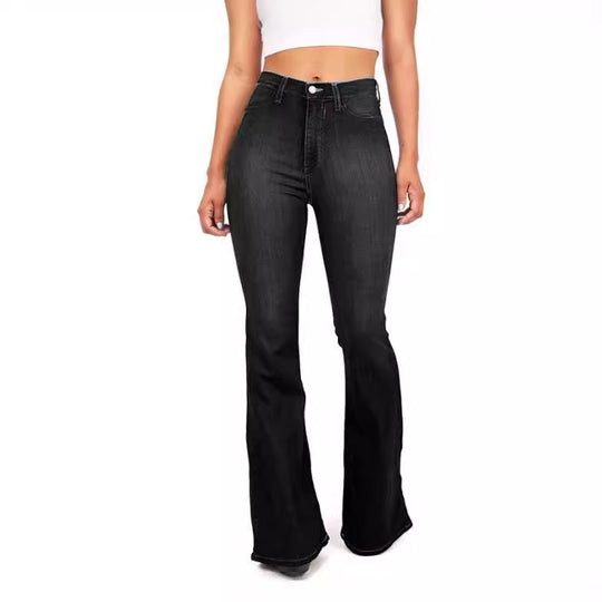 Damen nan Jeans mit hohem Bund und leichtem Schlag EB