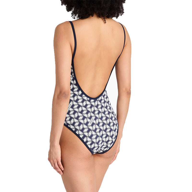 Damen Einteiliger Badeanzug mit modernem geometrischen Design EB