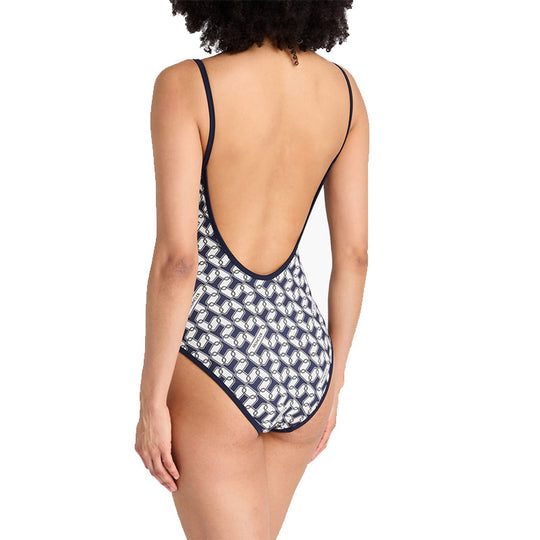 Damen Einteiliger Badeanzug mit modernem geometrischen Design EB
