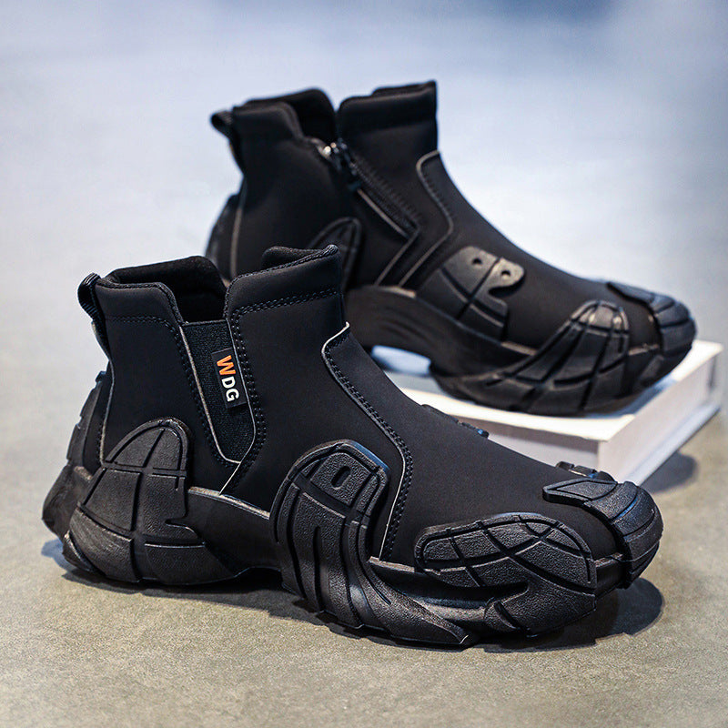 Herren robuste technische Chelsea-Boots mit neoprenartigem Schaft, seitlichem Reißverschluss und profiliertem Offroad-Laufsohle EB