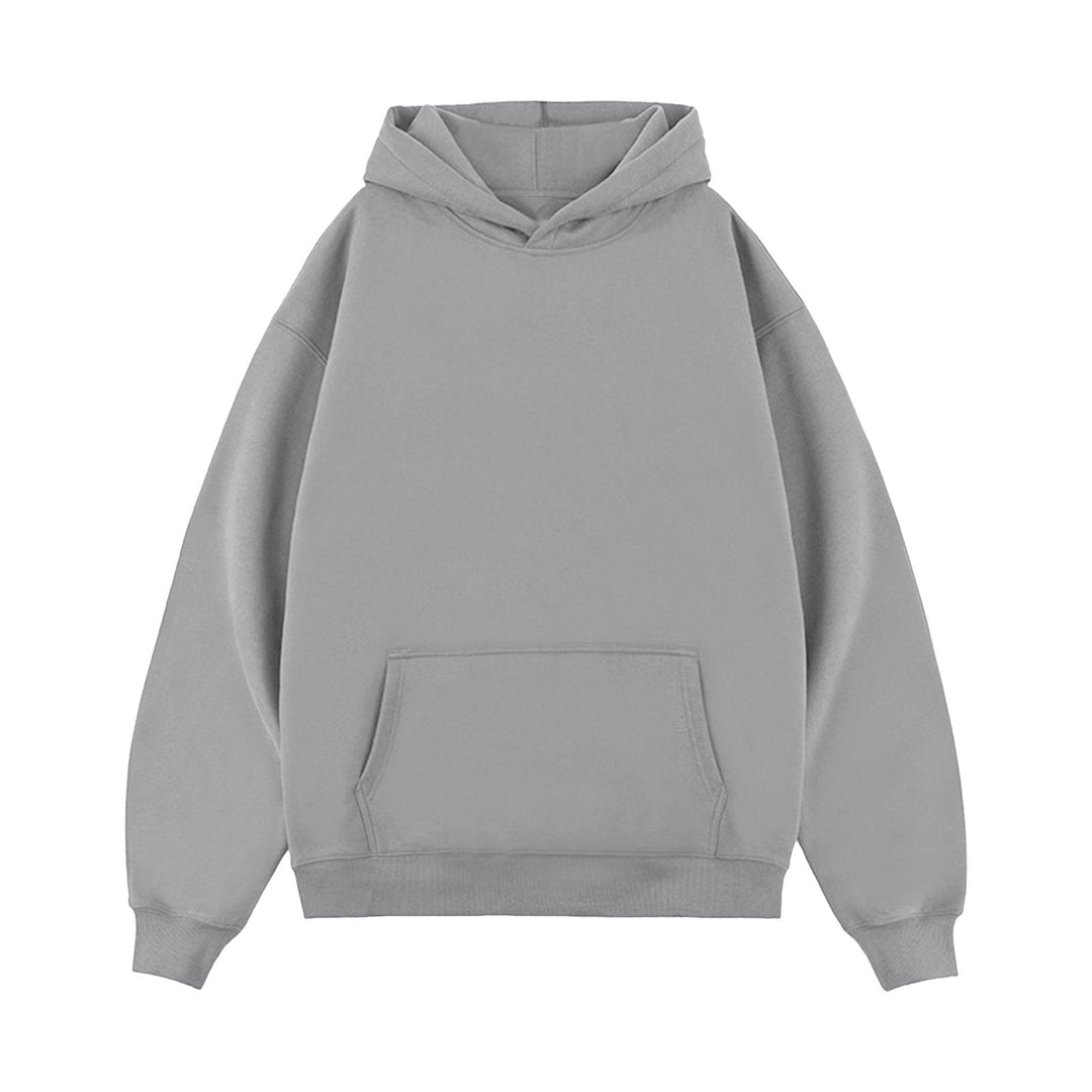 Unisex minimalistischer Oversize-Kapuzenpullover mit gedoppelter Kapuze, tiefer Schulter und breitem Rippbund EB