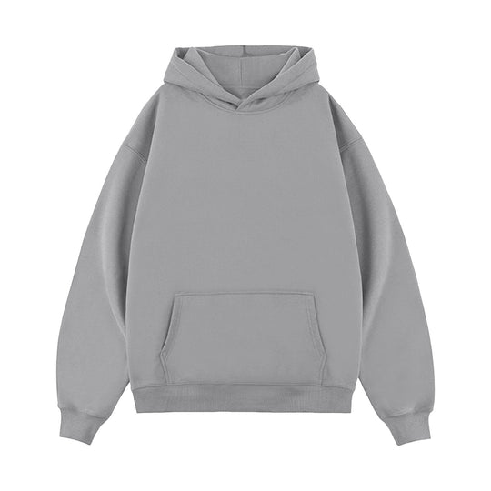 Unisex minimalistischer Oversize-Kapuzenpullover mit gedoppelter Kapuze, tiefer Schulter und breitem Rippbund EB