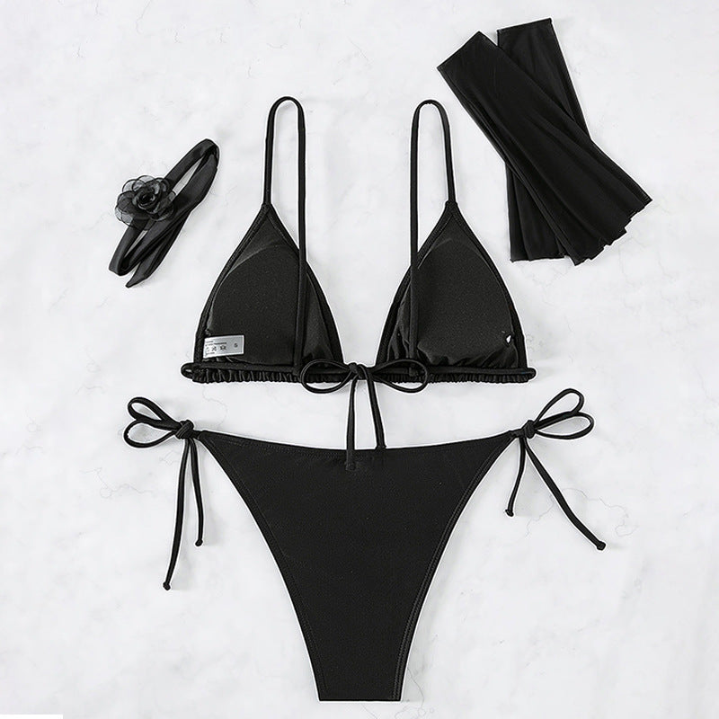 Damen Bikini-Set mit transparentem Overlay und raffinierten Details EB