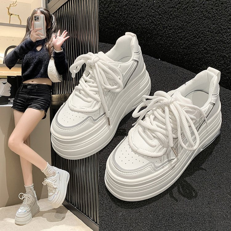 Damen modische Plateau-Sneaker mit atmungsaktiver Sohle und schickem Design EB