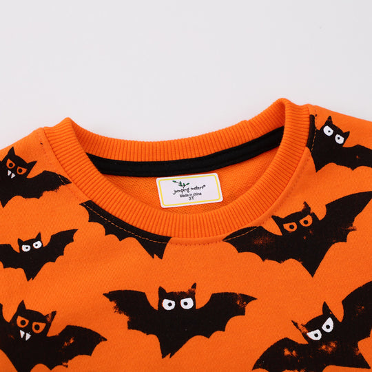 Jungen Sweatshirt mit fröhlichem Fledermaus- und Halloween-Design EB
