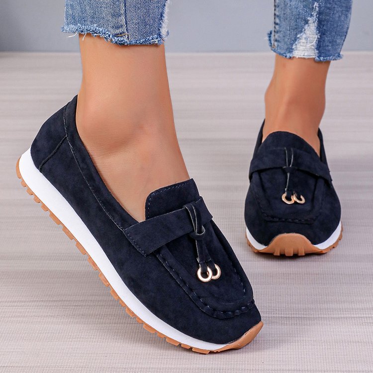 Damen Mokassins mit elegantem Schnallen-Detail und rutschfester Sohle EB