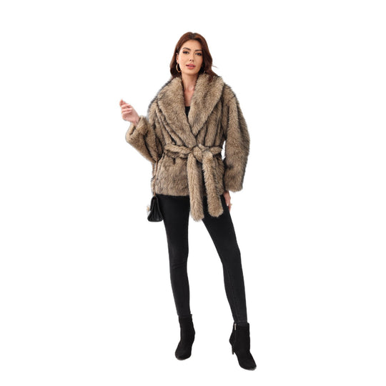 Damen Kuschelige und elegante Kunstfelljacke EB