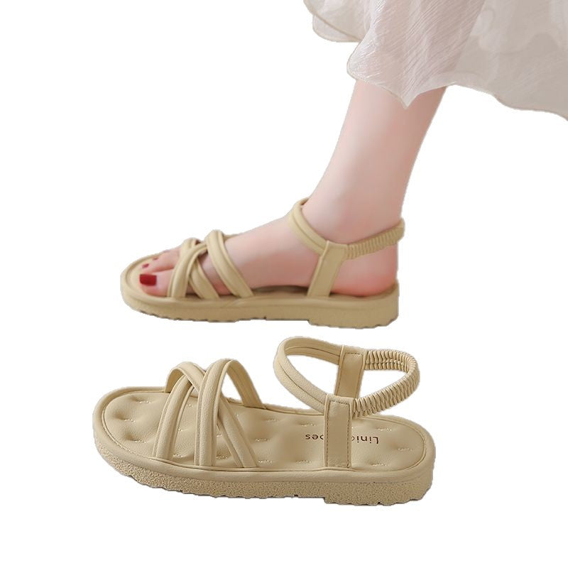 Damen bequeme Sandalen mit elastischem Riemensystem EB