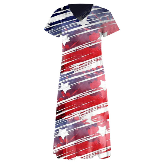 Damen Grafik Maxikleid EB