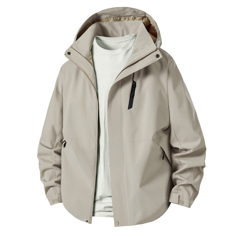 Herren technische Übergangsjacke mit verstellbarem Kapuzenrand EB