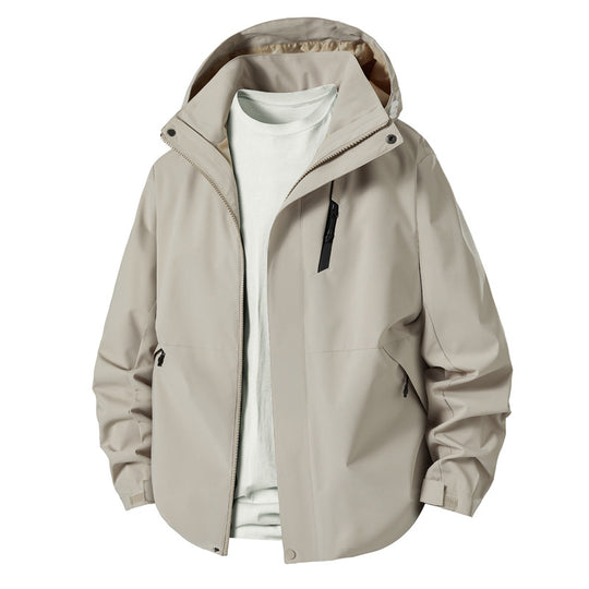 Herren technische Übergangsjacke mit verstellbarem Kapuzenrand EB