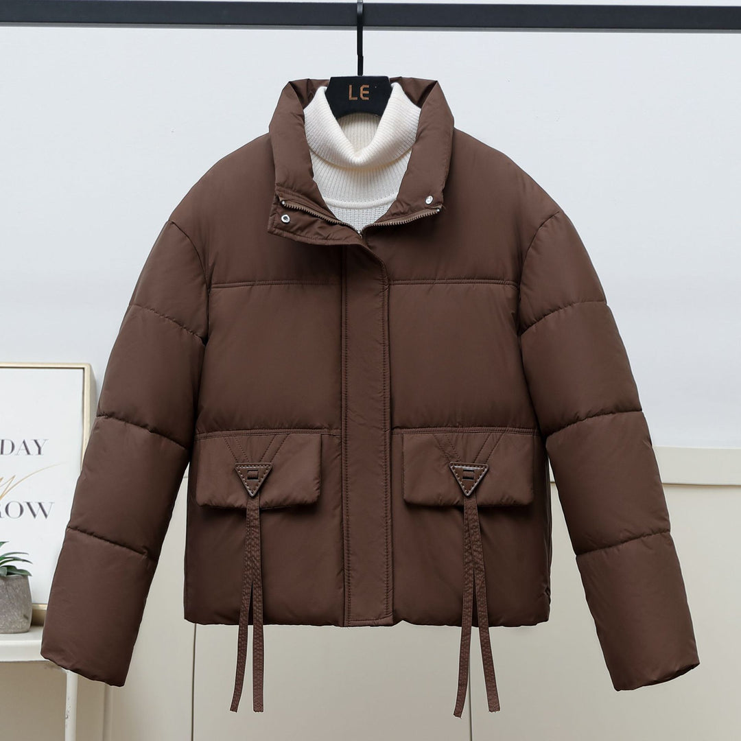 Damen gesteppte Übergangsjacke mit hohem Kragen und modernen praktischen Taschen EB