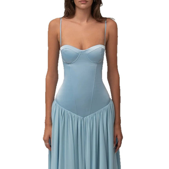 Damen nan modellierendes Bustier-Abendkleid mit vorgeformter Miederkonstruktion und weitfallendem Chiffon-Tellerrock EB