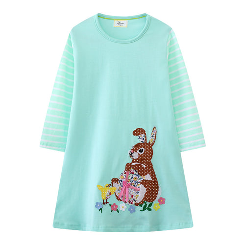 Mädchen Freizeitkleid mit verspielter Hasenapplikation EB