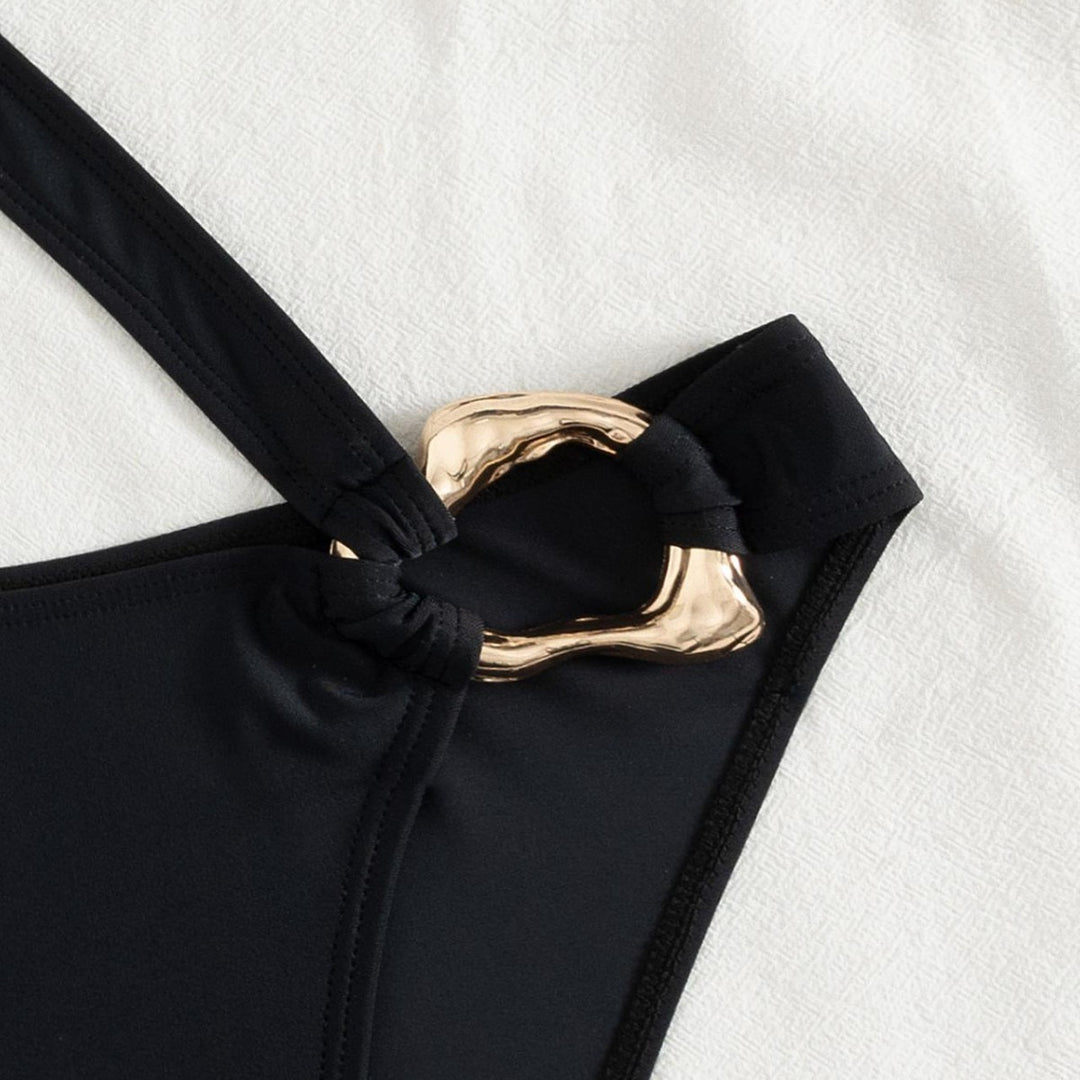 Damen Asymmetrischer Einteiler mit modischen Cut-Outs EB