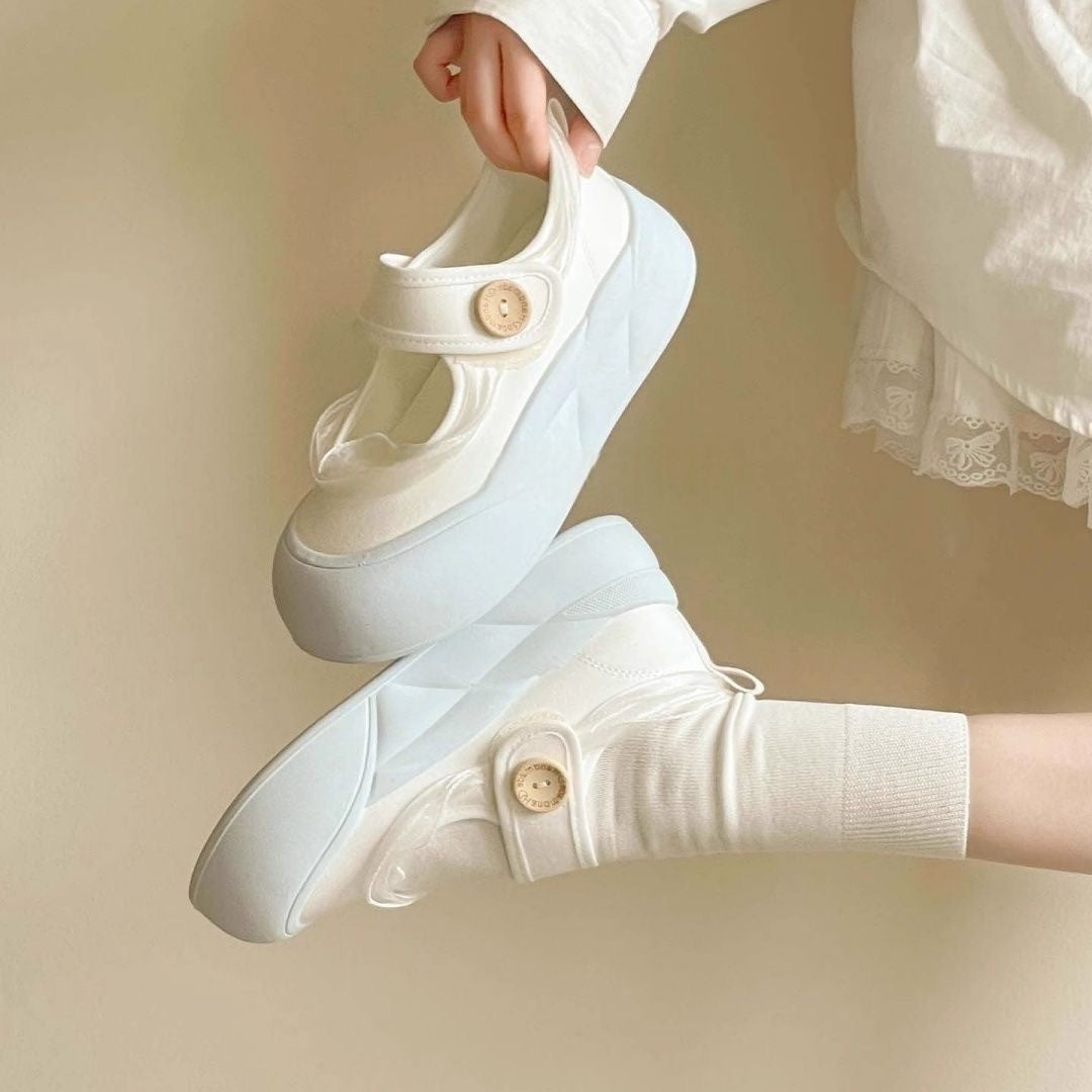 Damen bequeme Sneaker mit verstellbarem Klettverschluss und elastischem Obermaterial EB