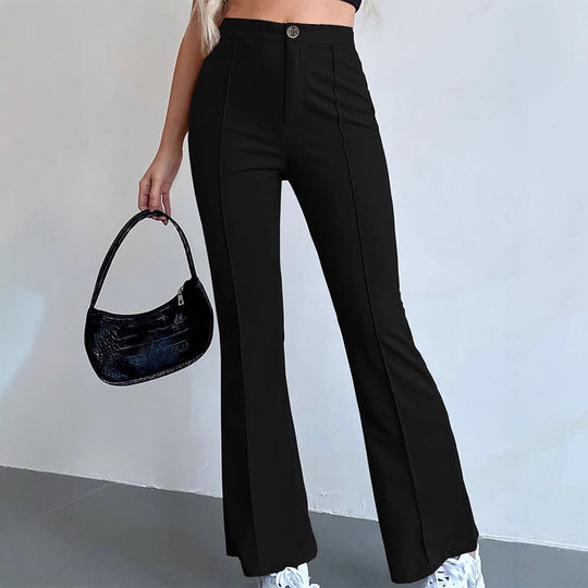 Damen elegante Business-Hose mit seitlichen Eingrifftaschen und schmalem Schnitt EB