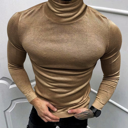Herren eleganter Rollkragenpullover aus hochwertigem Baumwollmix EB