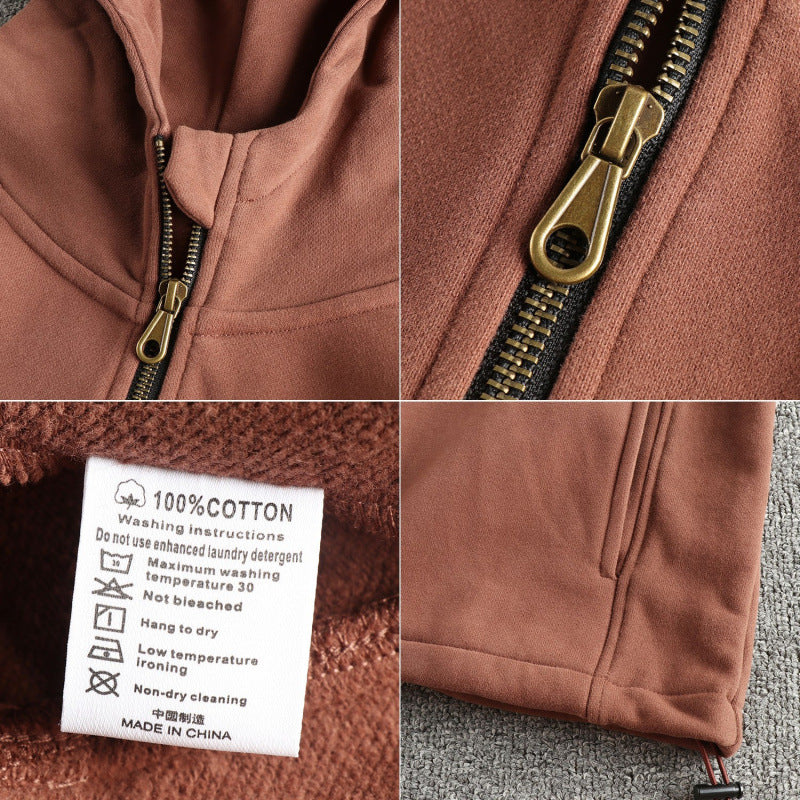 Herren Fleecejacke mit halbem Reißverschluss und seitlichen Eingrifftaschen EB