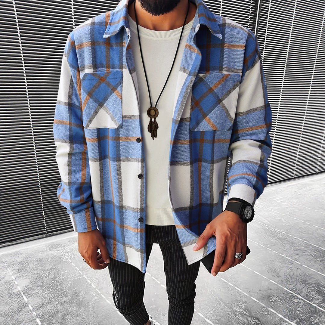 Herren Karierte Flanell Hemdjacke EB