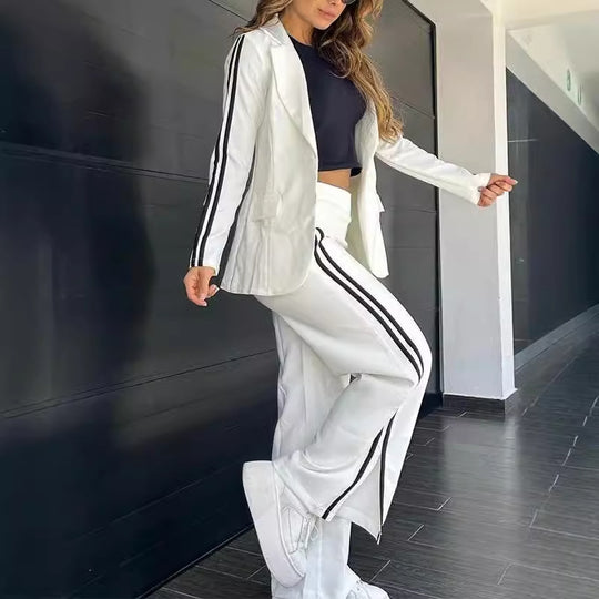 Damen Sportliches Blazer- und Hosen-Set EB