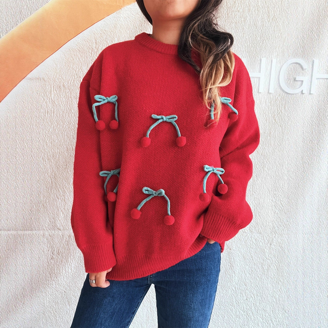 Damen Kuscheliger Pullover mit verspielten Quasten EB