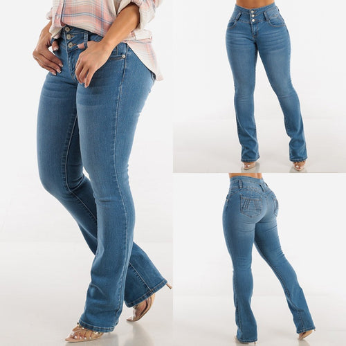 Damen Bootcut Jeans mit hohem Bund und konturierender Passform EB