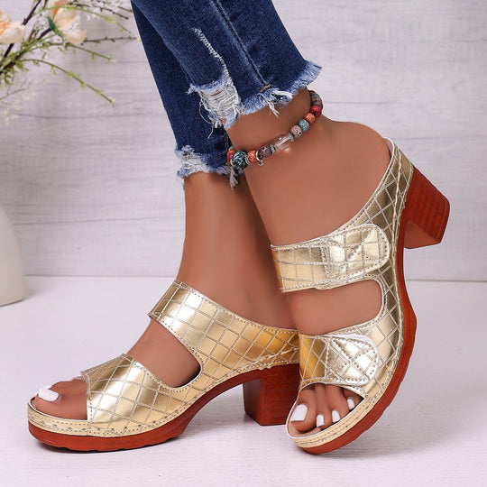 Damen elegante Clogs mit verstellbarem Riemendesign EB