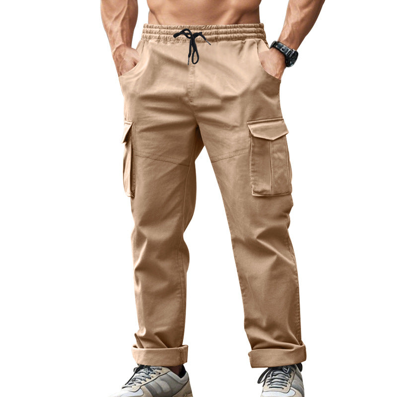 Herren nan urbane Cargo‑Chino im Joggingstil mit elastischem Tunnelzugbund und multifunktionalen Taschen EB